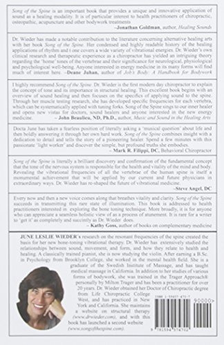 Song Of The Spine: Sound Healing & Vibrational Therapy, De Wieder, Dr. June Leslie., Vol. 1. Editorial Booksurge Publishing, Tapa Blanda En Inglés, 2004