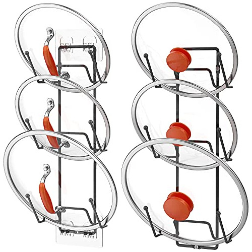 Vzino 2 Pack Pot Lid Organizer Rack For Cabinet Scrwy