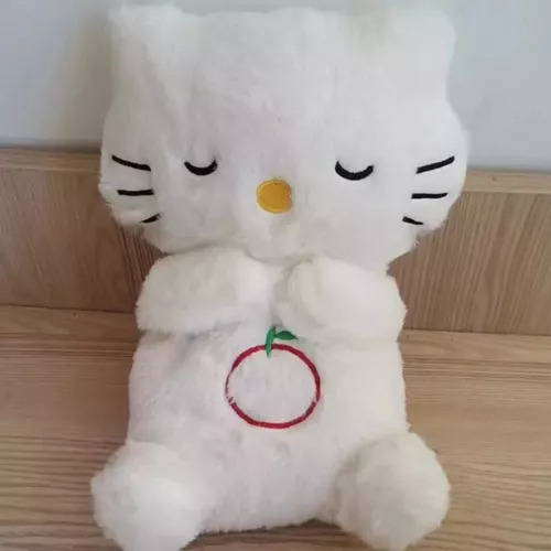 2025 1x Niños Durmiendo Con Un Gato De Peluche Que Respira