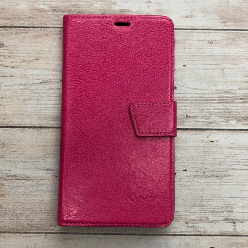 Funda Para Celular Sony Xperia C4 Flip Cover Tapa Ecocuero