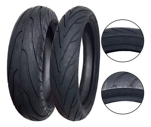 Par Pneu Stroker Diant 120/70-17 Tras 180/55-18 Hornet 600