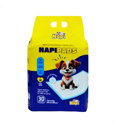 N.A.P./NAPPY CITY HEAVY〜/G-RAP Tapete Higienico Napi Pads Para Cães 80x60 Cm 30 Unidades Branca