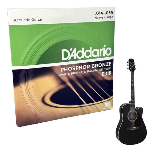 Cordas 014 Aço D'addario Phosphor Violão Ej18 Profissional