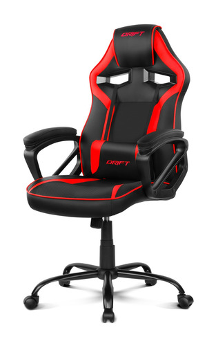 Imagen 3 de 5 de Silla de escritorio Drift DR50 gamer negra y roja con tapizado de cuero sintético