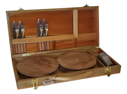 Set X4 Asador Personalizable Estuche Madera Grabado