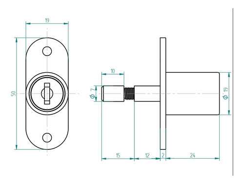 Cerradura Muebles Odis Corredera 2460-1924