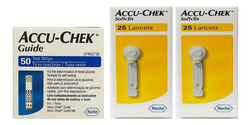 50 Tiras 50 Lancetas Para Glicosimetro Guide Me Accu Chek