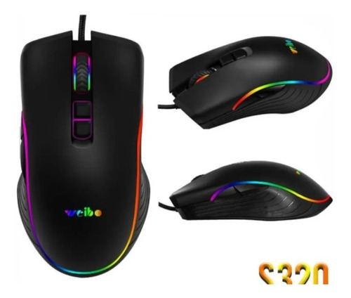 Mouse Gamer 7 Botones Led Weibo S320