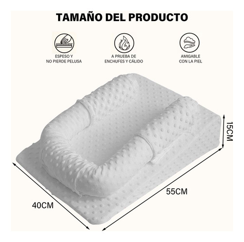 Cojin Antireflujo Soporte Cuna De Material 100% Impermeable Color Blanco