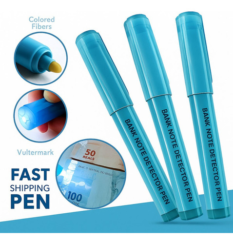 Kit 5 Canetas Uv Para Identificar Nota Falsa/dinheiro Falso
