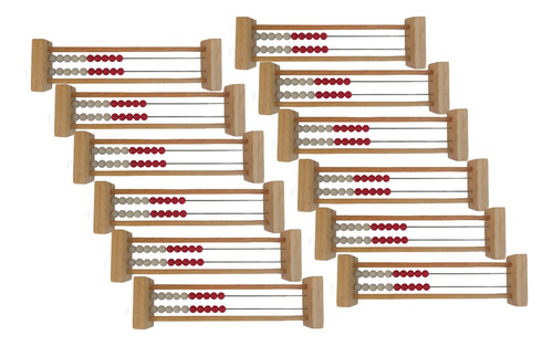 Pack 12 Ábaco Rekenrek Madera 2filas Ingeniacrea Matemáticas