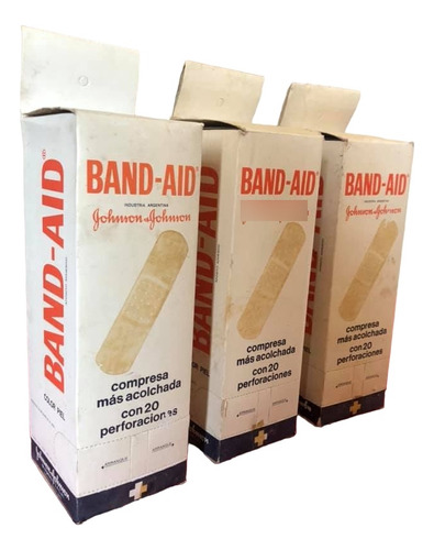 Tres Antiguas Cajas De Curitas Marca Band-aid