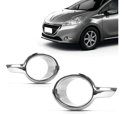 Grade Moldura Milha Peugeot 208 2014 2015 2016 Com Furo