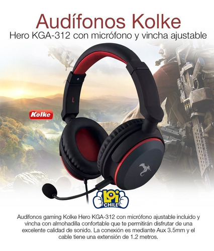 Auricular Gamer Inalambrico Kolke Ultra Gaming Transmisor 2.4ghz 12Hs  Bateria Luz Led Pc Ps4 Ps3 Kga-416