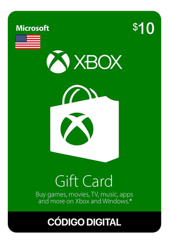 Gift Card Xbox Live 10 usd Código Digital