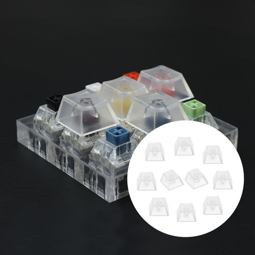 10 Piezas Diy Teclas Transparentes Abs Mate Retroiluminado