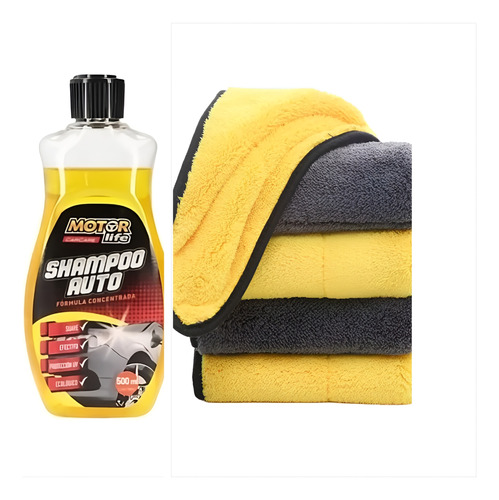 Kit Limpieza Moto Carro Paño Ultra Absorbente + Jabon Espuma