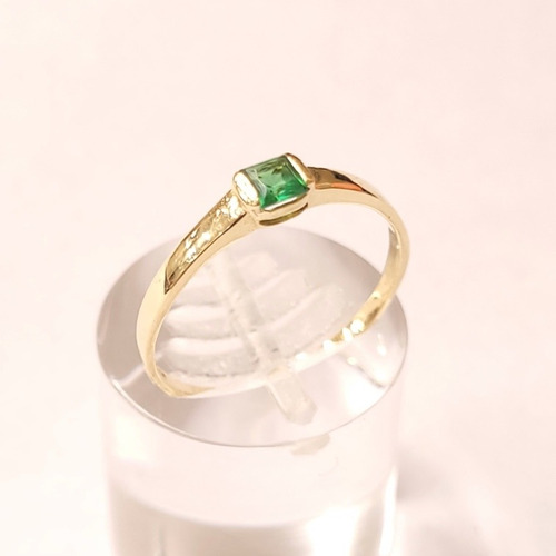 Imagen 5 de 7 de Anillo Oro 18kts Solitario Cubic 1,2grs N°13 Brumat