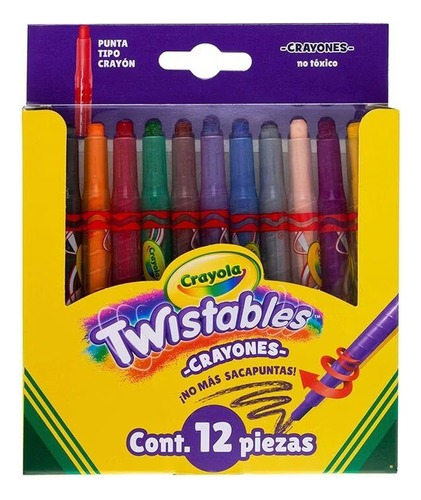 Crayón Escolar Twistable Mini Estuche C/12 Colores Crayola
