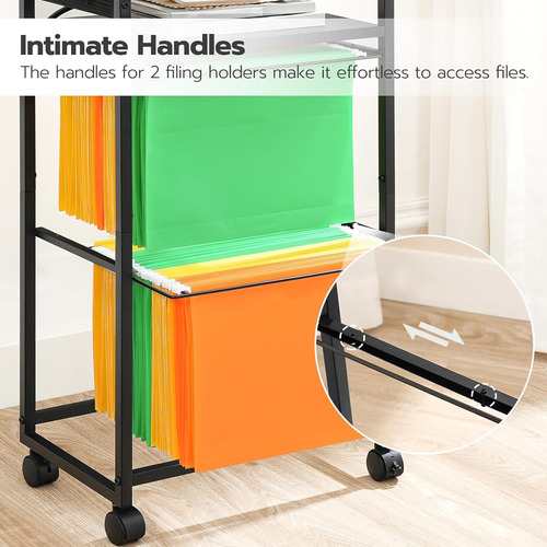 2 Drawer Mobile File Cabinet, Filing Cabinet With Outlet And