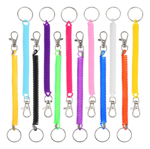 Chaveiro Espiral Elástico De 12 Peças Chaveiro De Plástico C