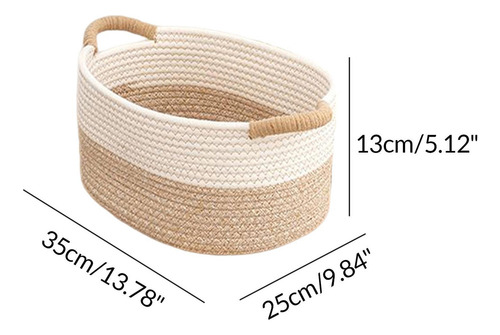 Hs Cestas Tejidas De Cuerda Para Organizar, 22cmx16cmx11cm