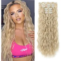 Comprar Clip En Extensiones De Pelo, Lonai 6pcs Curly 24  Gpwbd