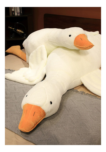 Lindo Gran Ganso Blanco Almohada Peluche 130 Cm