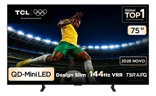 Smart TV TCL 75 Polegadas QLED Mini LED 4K A400M WiFi Bluetooth G...