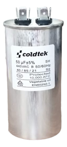 Capacitor Trabajo 50uf Mfd 370v-450v Run Redondo Aluminio