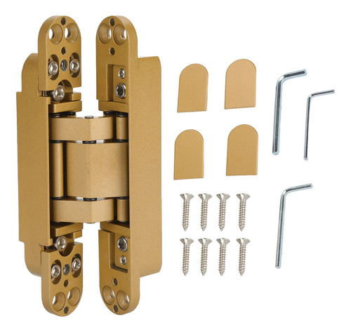 Bisagra Metálico Oculta Para Puerta Ajustable 3d 180° Oro