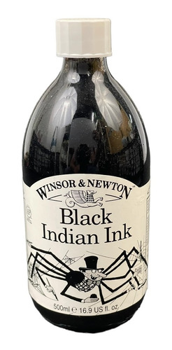 Imagen 2 de 4 de Tinta Winsor And Newton India De 500 Ml. Color Negro
