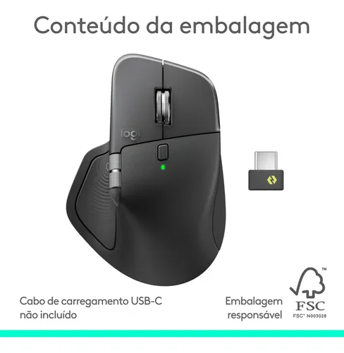 Mouse Sem Fio Logitech MX Master 4 - Grafite | Parcelamento sem juros
