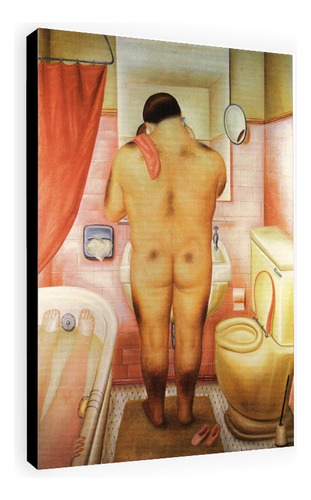 Pintura De Botero Baño Hombre Y Mujer Laminas En Bastidor