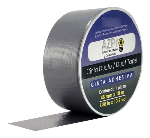 Cinta Ducto 2 Pulgadas (48 Milimetros Mm) X 10 Metros Mt Duct Tape Azpro Facturamos