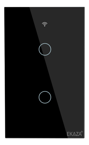 Imagem 2 de 6 de Interruptor Inteligente Ekaza Touch 2 Tecla Wifi Alexa Preto