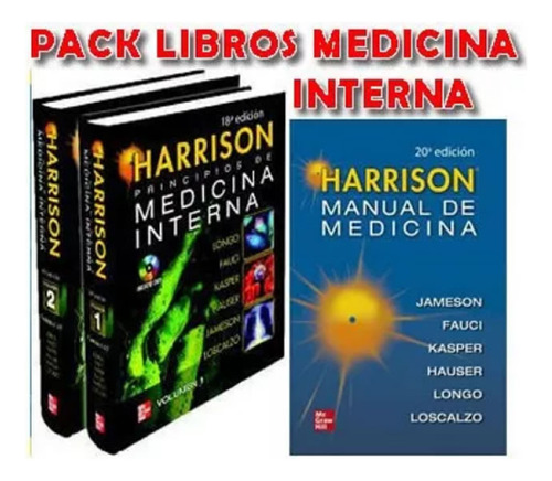 Pack Harrison Medicina Interna 2 Vls .y Manual Libros Nuevos