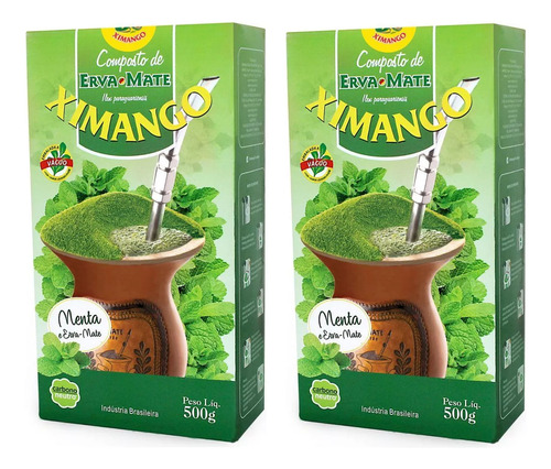 Kit 2 Erva Mate Ximango Chimarrão Composta Menta Vácuo 500gr