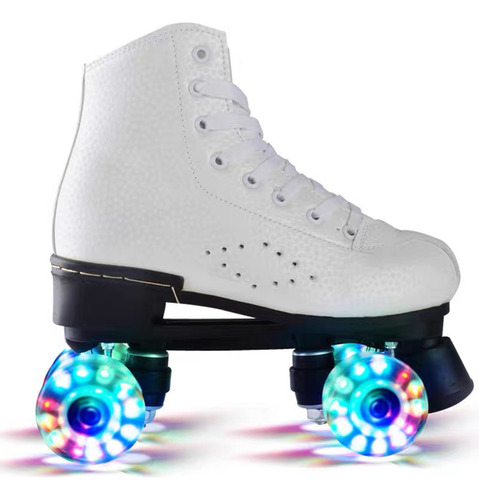 Patines Flash Wheel Con Doble Línea Led, 4 Ruedas Y Dos