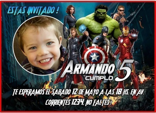 Kit Imprimible Los Vengadores Avengers Invitaciones Candy