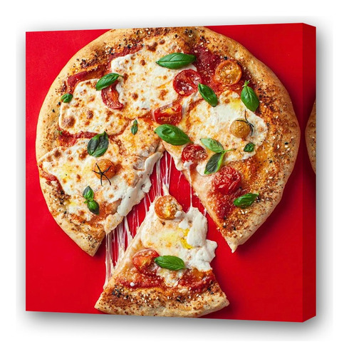 Cuadro 60x60cm Pizza Pizzeria Comidas Restoran Food M7