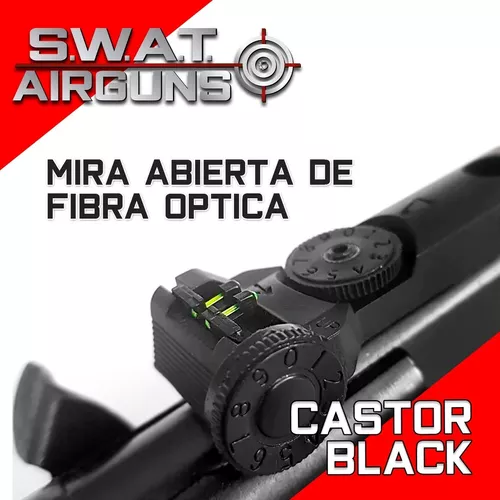 Rifle Aire Comprimido 5.5 Potenciado Táctico + Mira +balines