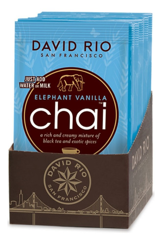 David Rio Elephant Vanilla Chai 12 Sobres Andina Grains