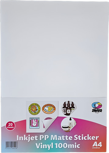 Vinil Pp Adhesivo Imprimible Blanco Mate A4 20 Hojas