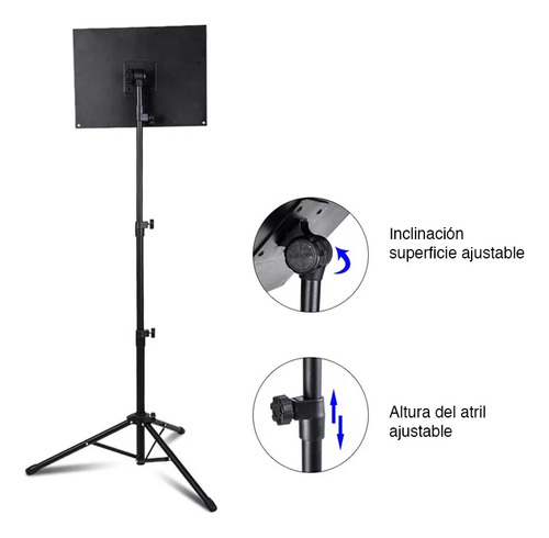 Atril Trípode Notebook Altura Ajustable Con Soporte Celular