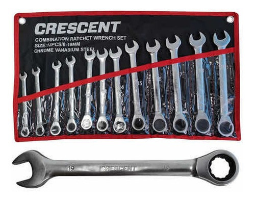 Juego Estuche De Llaves Mixtas Profesional Marca Crescent