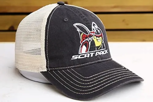 Dodge Scat Pack Snapback Hat Prenda De Sarga Negra Lavada