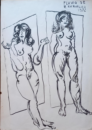 Flavio De R. Carvalho , Nanquim Sobre Papel 45x32cm B8 R1 (Usado)
