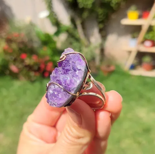 Anillo de plata con piedra 2025 amatista
