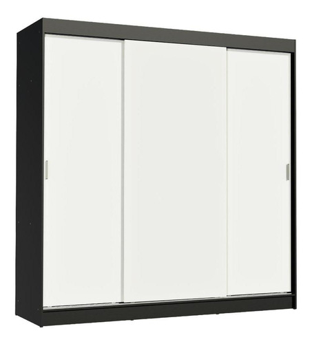 Ropero Madesa Reno 3 Puertas Corredizas Color Negro/Blanco